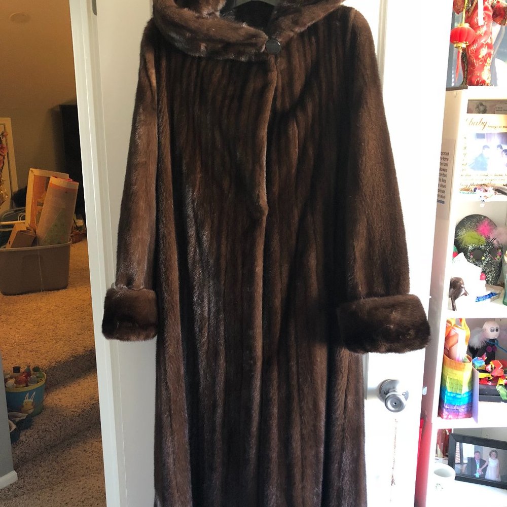 Genuine Mahogany Mink Full Length Mink Coat